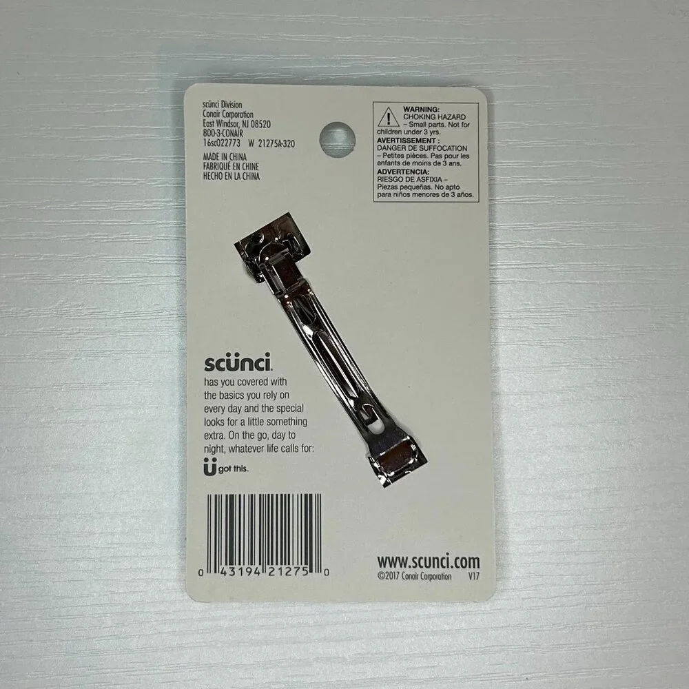 NWT triple diamond barrette (gold or silver) - Picture 2 of 4